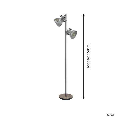 EGLO vloerlamp Barnstaple - e27 - 158 cm - bruin/zwart - vtwonen shop