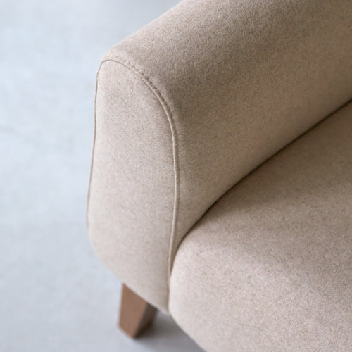 Tikamoon 2-zitsbank van massief eiken en ecru wol - Beige