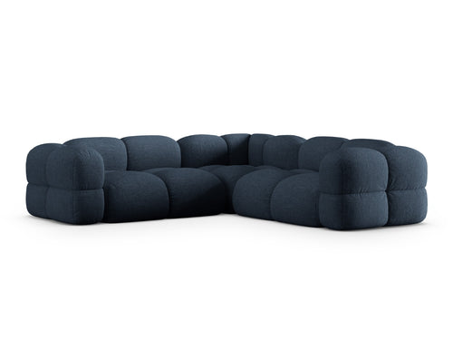 Cosmopolitan Design Symmetrische hoekbank Loretto 4-zits, structurele stof donkerblauw - 250x250x68cm