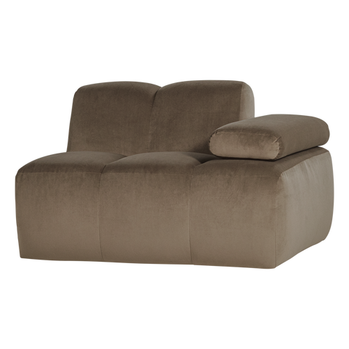 WOOOD 1-zits bank arm rechts Mojo - Velvet - Taupe - 74x124x97