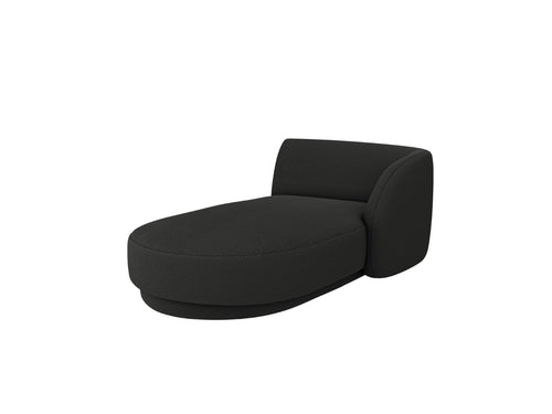 Micadoni rechter chaise longue Miley 2-zits, boucle zwart - 156x90x70cm