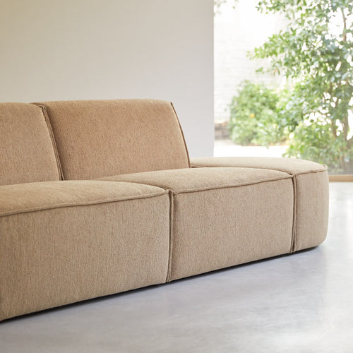 Tikamoon Modulaire 2/3-zitsbank in camelkleurige stof - Bruin