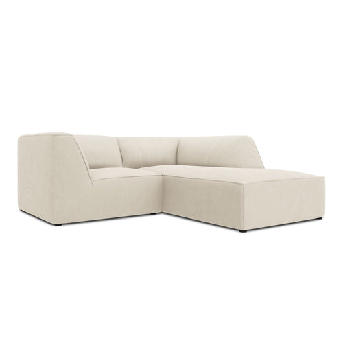 Cosmopolitan Design - Modulaire hoekbank rechts Siena 3-zits, ribfluwelen lichtbeige - 180x186x69cm