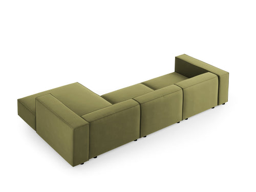 Cosmopolitan Design rechter hoekbank Arendal 4-zits, flueel, lichtgroen - 166x284x70cm