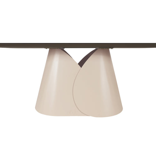 Giga Meubel Eettafel Quinn Travertinlook – Deens Ovaal – Sintered Stone – 250x110x76cm