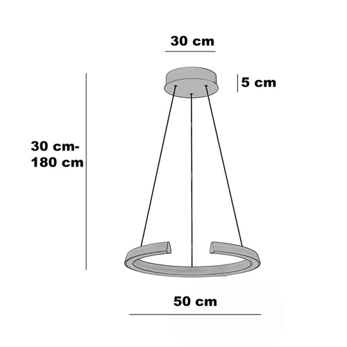 Freelight hanglamp Cavallo - 1 lichts - 50  x 180   cm - beige