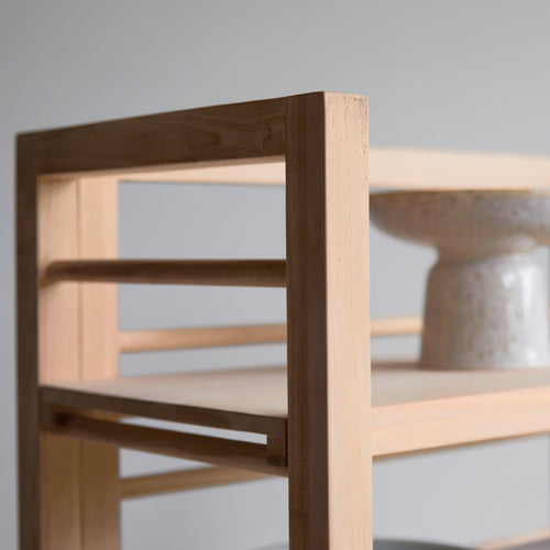 Tikamoon Hoge boekenkast van massief teakhout - Naturel - vtwonen shop