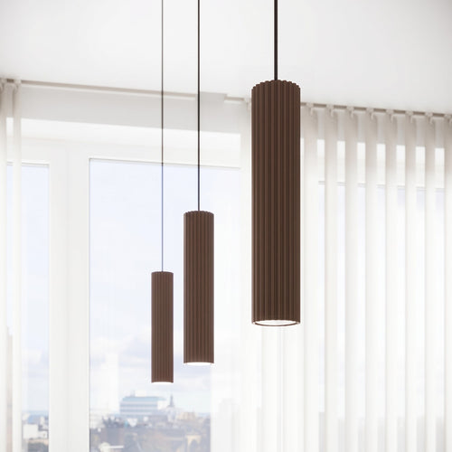Sollux Lighting Hanglamp KARBON 1 bruin - 8x8x118cm
