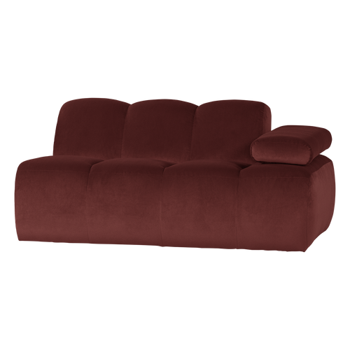 WOOOD 1,5-zits bank arm rechts Mojo - Velvet - Kastanjebruin - 74x164x97