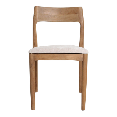 Freya teakhouten eetkamerstoel créme