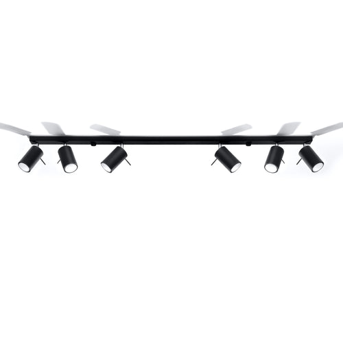 Sollux Lighting Plafondlamp RING 6L zwart - 118x6x16cm