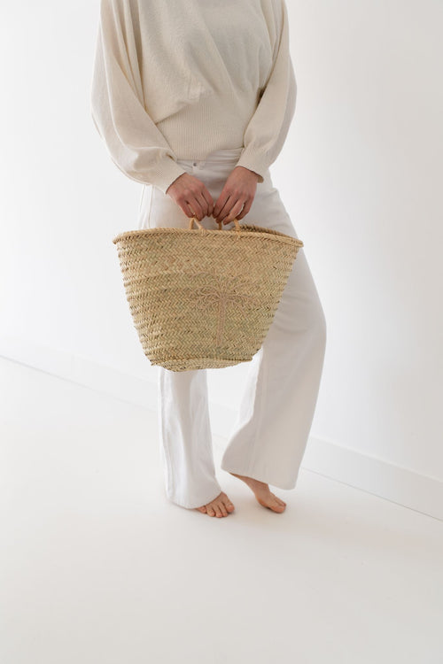 NOA MAY Tas Palm - naturel/beige - zeegras - 45 x 20 x 32 cm
