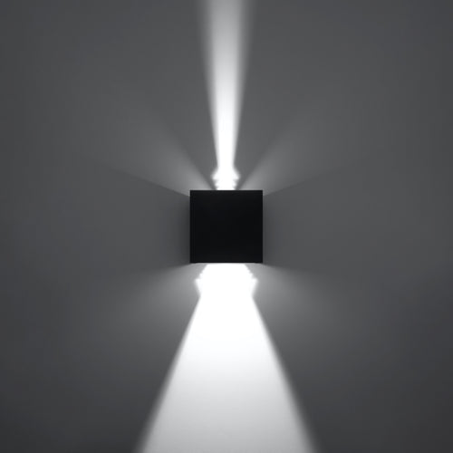 Sollux Lighting Wandlamp LUCA zwart LED IP54 - 10x10x10cm