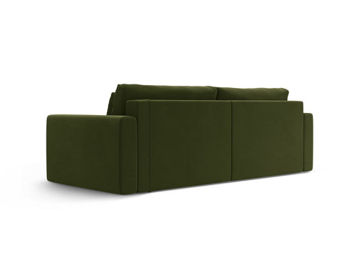 Cosmopolitan Design Omkeerbare converteerbare hoekbank met opbergdoos Belfast 3-zits, flueel legergroen - 149x240x84cm