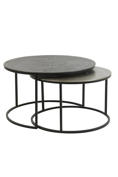 Light & Living salontafel TALCA - Ø75x45cm - zilver - Set van 2 - vtwonen shop