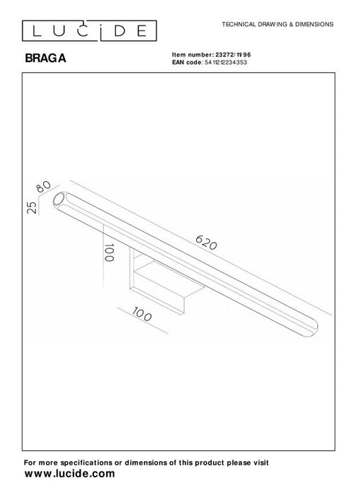 Lucide wandlamp BRAGA - Geïntegreerde LED - Koffie - vtwonen shop