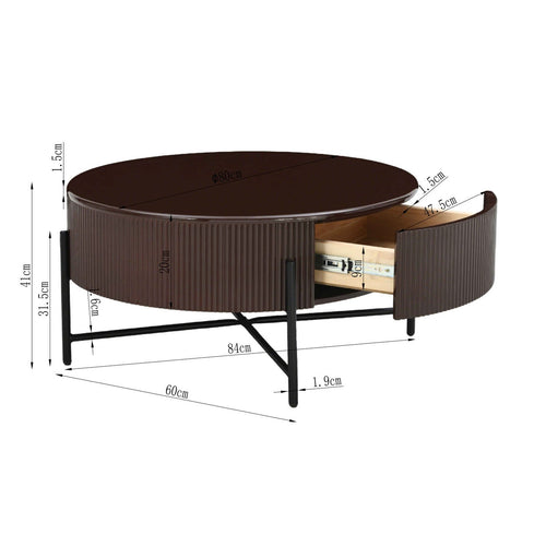 Kare Design Salontafel Riffle Ø80cm