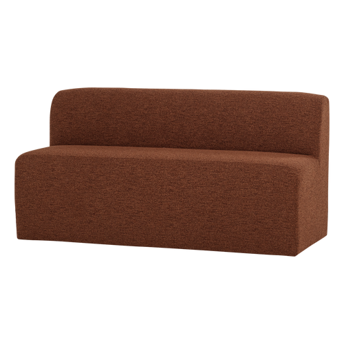 WOOOD eetbank 164 cm rugleuning Mojo Base - Bouclé - Roestbruin - 83x164x76