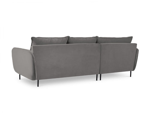 Cosmopolitan Design linker hoekbank Vienna 5-zits, flueel, lichtgrijs - 170x255x95cm