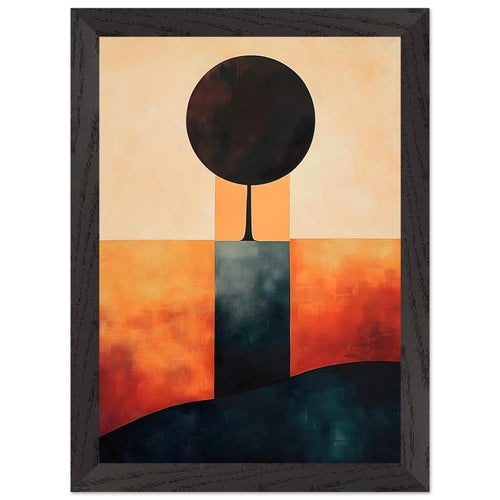 Artfulprints Poster met Lijst Boho – Graphic dusk   - A4 21x29.7 cm - Oranje