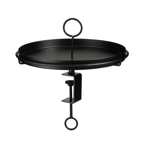 Mica Decorations Aston Dienblad met Klem - H30 x Ø31 cm - Metaal - Zwart