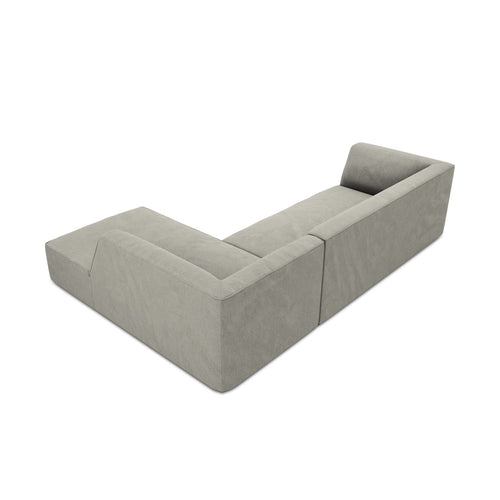 Cosmopolitan Design - Modulaire hoekbank rechts Siena 4-zits, ribfluwelen lichtgrijs - 180x273x69cm