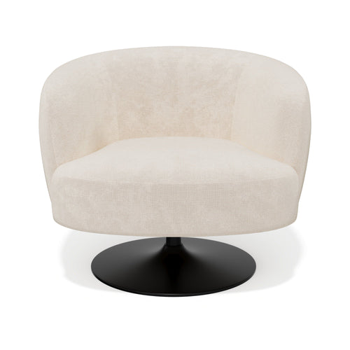 Sia Home - Fauteuil OSKA - Chenille fluweel - Crème - 77cm