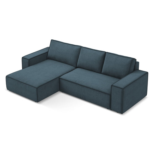 LaMiaSofa hoekbank links Livorno - textuurstof - jeans - 290x185x82