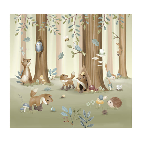 Little Dutch fotobehang Forest Friends 280x300 - vtwonen shop