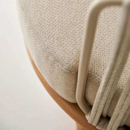 Tikamoon Fauteuil van massief teak en stof - Beige - vtwonen shop