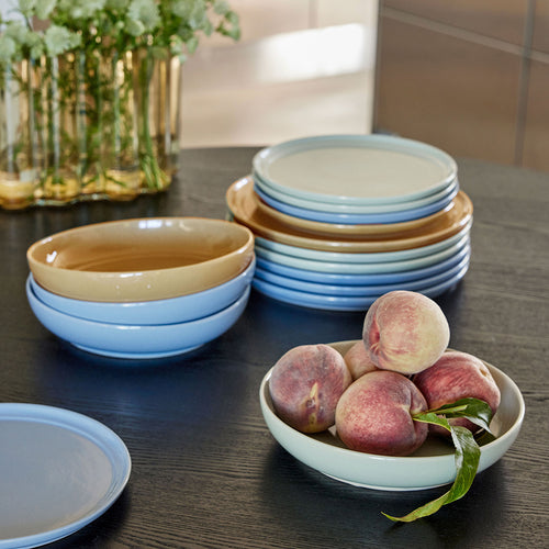 Hübsch lunchbord Amare - steenpoeder - ø23xh2cm