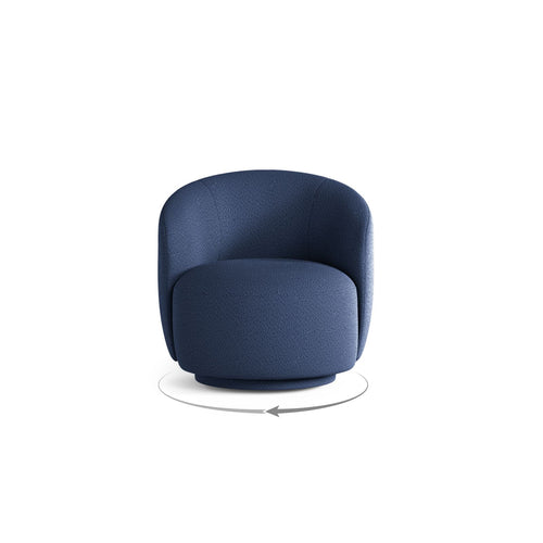 Cosmopolitan Design - Draaistoel Savona boucle marineblauw - 72.5x69x70.5cm