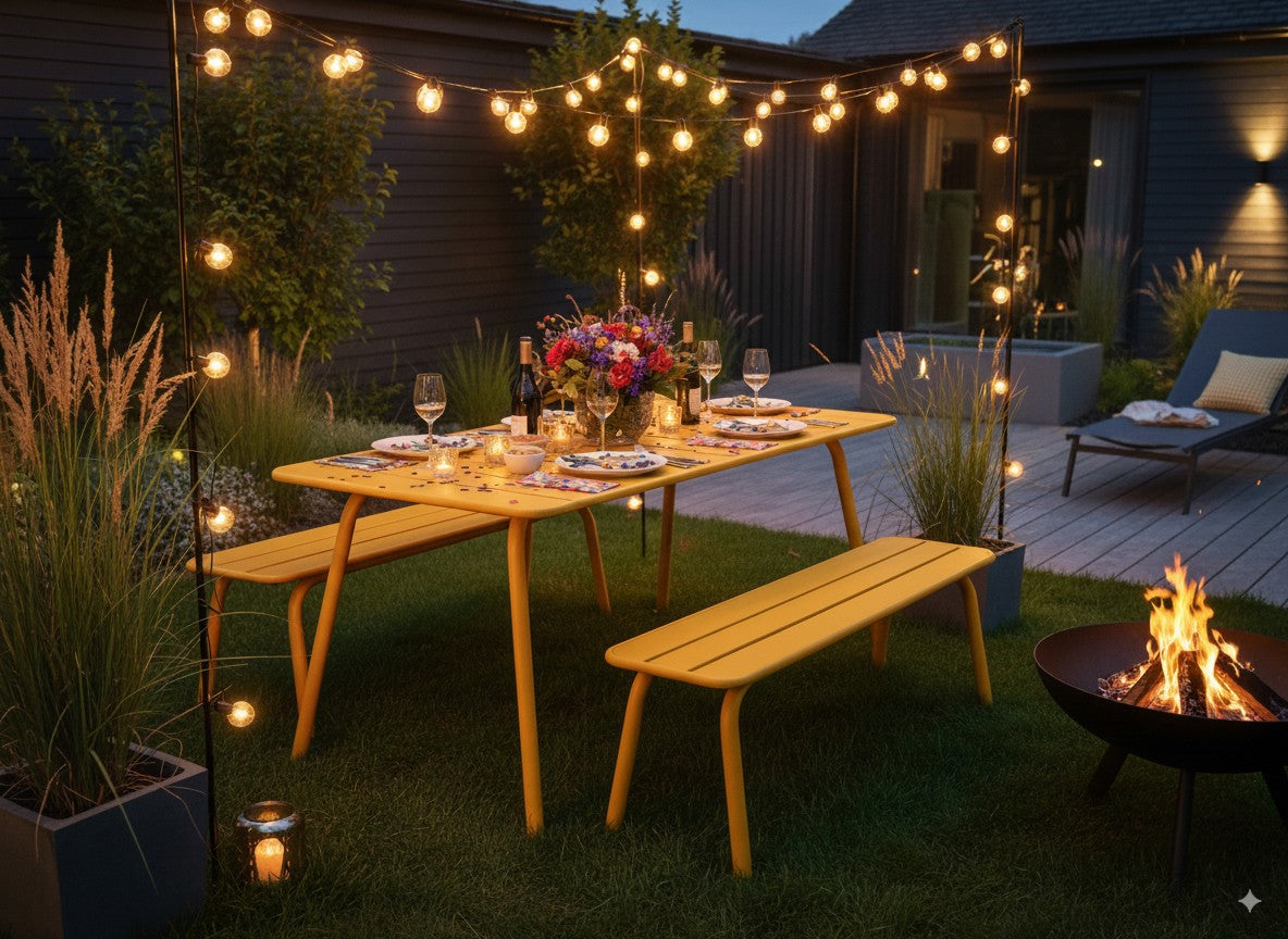 MaximaVida metalen tuintafel Max 150 x 80 cm okergeel – vtwonen shop