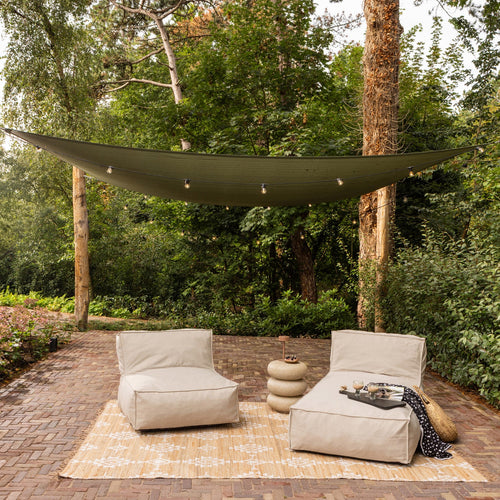 WOOOD tuin ligbed & loungestoel  Velora - Polyester - Zand - Set van 2