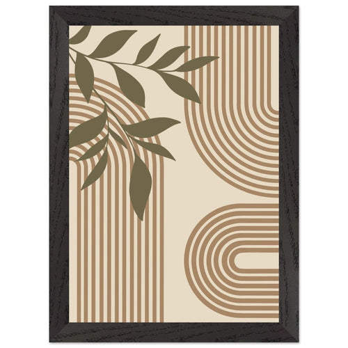 Artfulprints Poster met Lijst Boho – Structured calm   - A4 21x29.7 cm - Bruin