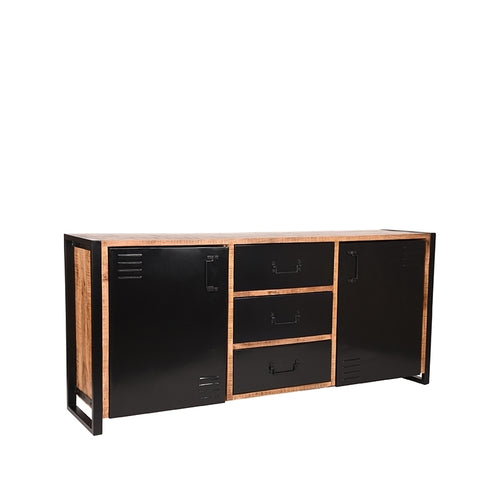 LABEL51 Dressoir Brussels - Zwart Mangohout - 190x45x85cm - vtwonen shop