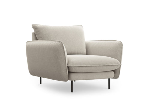 Cosmopolitan Design Fauteuil Vienna structurele stof, lichtbeige - 94x97x95cm