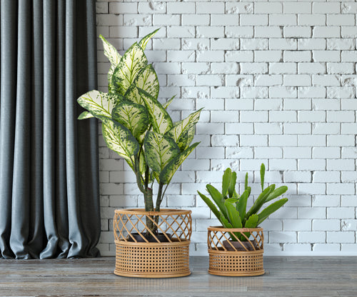 Mauro Ferretti plantenpot - set van 2 - Ø 30x25-22x18 cm - bruin