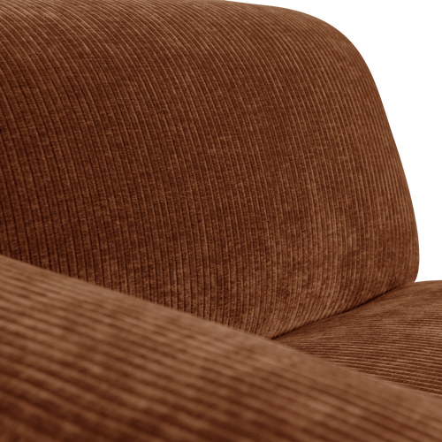 WOOOD chaise longue bank links Mojo Base - Rib - Roestbruin - 74x112x162