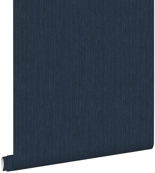 ESTAhome behang effen denim jeans structuur donkerblauw - 53 cm x 10.05 m - 148707