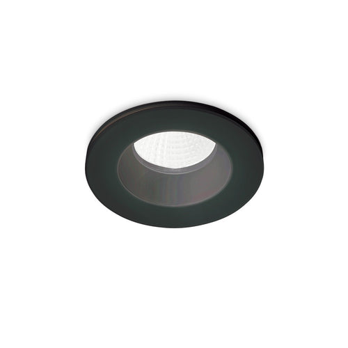 Ronde Inbouwspot Zwart IP65, 3000K, 8W