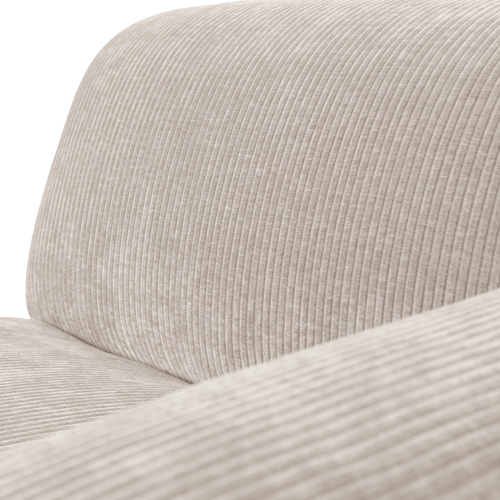 WOOOD chaise longue bank rechts Mojo Base - Rib - Ecru - 74x112x162