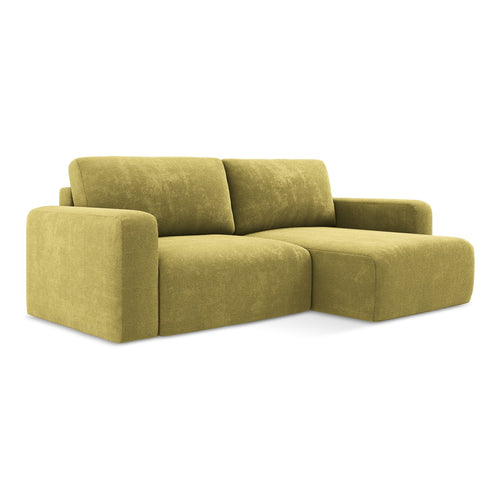 LaMiaSofa hoekbank rechts Ostia - chenille stof - limoengroen - 244x149x79