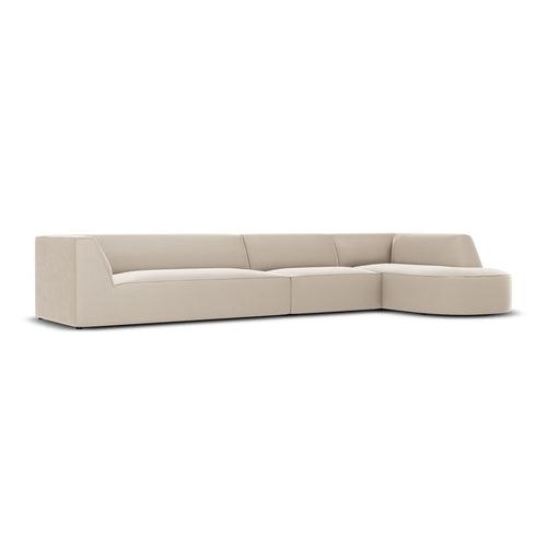 Cosmopolitan Design - Modulaire hoekbank rechts Siena 5-zits, flueel beige - 180x366x69cm