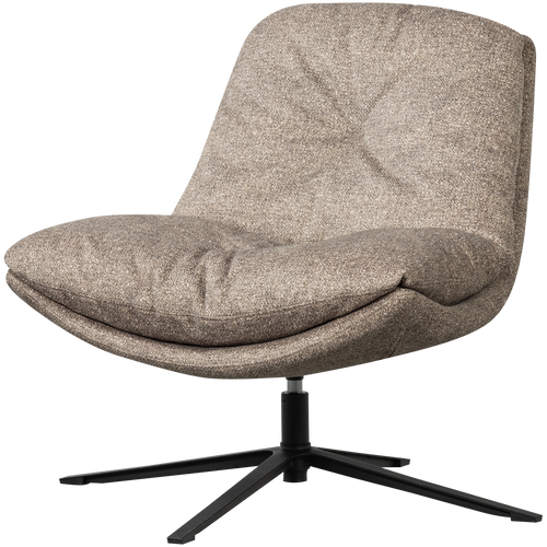 WOOOD draaifauteuil Arve - Bedrukte Stof - Naturel Melange - 86x82x87