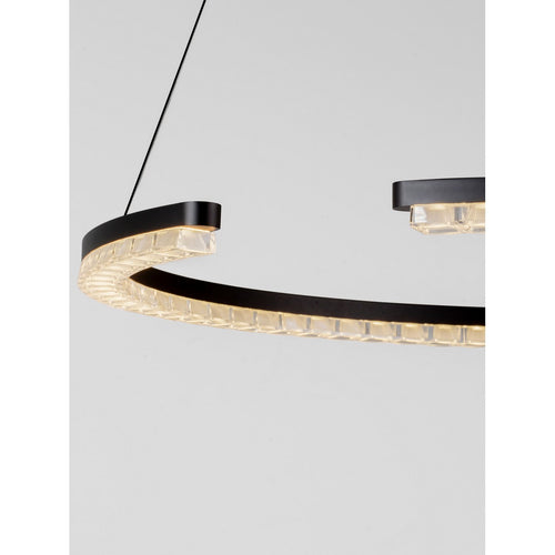 Nova Luce GREAMY Geïntegreerde LED-hanglamp voor plafond, zandkleurig zwart, Triac dimbaar, 30W, 1950lm, 3000K