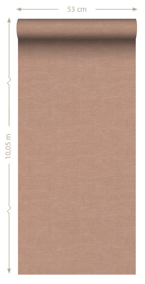 Origin Wallcoverings behang linnenstructuur terracotta - 0.53 x 10.05 m - 348013 - vtwonen shop