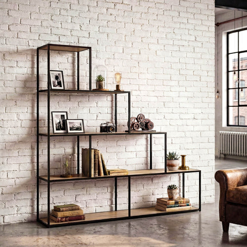 Calicosy - Boekenkast met 5 niveaus Colorado - 30x160x157 cm