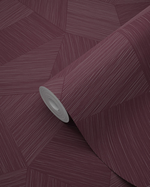 Origin Wallcoverings behang grafisch 3D motief aubergine paars - 50 x 900 cm - 348060 - vtwonen shop