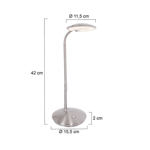 Steinhauer tafellamp zenith - 1 lichts - 15.5x 42 cm - mat chroom